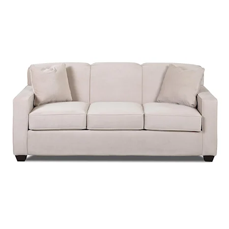 Contemporary Innerspring Queen Sleeper Sofa with Tight Back and Track Arms